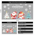 White Christmas window sticker with Santa, snowman and snowflakes, static cling 40x80cm - Santa Claus & Snowman (40*80cm)