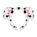 Dalmatiner-Hundeohren Haarreif aus Kunstpelz für Cosplay und Kostümzubehör - Rosa Geflecktes Stirnband