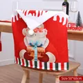 Christmas chair cover featuring Santa Claus illustration with festive red and white stripes - Santa with Gifts-Christmas