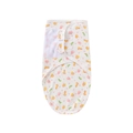 Newborn swaddle sleep sack in cream with colorful cartoon animal print and velcro wrap - Crocodile Lion Pattern Swaddle