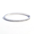 Silver-plated hip hop chain bracelet with cubic zirconia paving in a punk style finish - Real Gold Plated Steel Square Bangle (NU10-8)