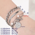 Set 4 pezzi argento con catene cubane, serpente, perle e bracciale con moneta - Catena Serpente Piatta 5mm / Color Acciaio