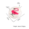 Flat round freshwater shell bead with pink flamingo pattern for jewelry making - Pink Flamingo Pattern (L346808)