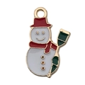 Ciondolo pupazzo di neve in smalto e lega per orecchini e collane fai-da-te - Pupazzo di Neve Bianco (10925) / 1 Pezzo/Confezione (20x12mm) / Bianco
