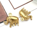 Détail de pendentif éléphant doré poli avec anneaux pour création de bijoux DIY - Éléphant Creux / Or