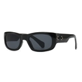 Retro square black sunglasses featuring elegant gold cross star metal rivets on frames - C5 Black Frame Black Lens