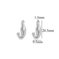 Silver stainless steel fish charm pendant with scale texture for DIY jewelry making - Steel Color Shrimp-553