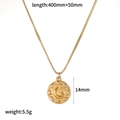 Detailansicht der 18K Gold Stern und Mond Halskette mit Maßen und Gewichtsinformationen - Stern und Mond Zirkonia Runder Anhänger (TN3636)