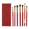 Set of 7 professional eye makeup brushes with red handles and matching gift box - 7Pcs Red With Paper Box