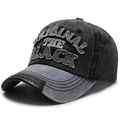 Vintage washed charcoal and light grey baseball cap with Original The Black embroidery - One Size / Light Grey and Deep Grey