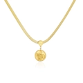Dettaglio della collana con ciondolo a serpente placcata in oro 18K e incisione - Stile Ciondolo Serpente a Rilievo