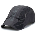 Casquette plate d'été gris foncé en maille respirante pour le sport et l'extérieur - Réglable / gris foncé
