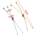 Extensión de cadena ajustable de acero inoxidable con cuenta deslizante oro y plata - 5 Piezas/Paquete / Dorado