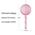Rosa-weißer Wirbel-Lutscher aus Kunststoff mit Glitzer für die Weihnachtsdekoration - 20CM Rosa-weißer Lutscher