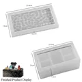 Silicone mold set for diamond texture storage jars with dimensions for DIY resin casting - Rectangle - Diamond Storage Box