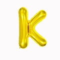 Shiny gold aluminum foil balloon in the shape of letter K for birthday party decor - 16-inch Gold Slim Letter Aluminum Foil Balloon (k)