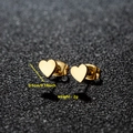 Minimalist heart-shaped gold stainless steel stud earrings with size 0.5cm and 2g weight - 003 Gold Heart
