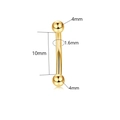 Golden stainless steel belly button ring with 10mm bar and 4mm spheres dimensions - Gold Double Ball 1.6x10x4mm
