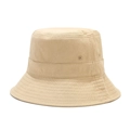 Unisex khaki cotton bucket hat with metal eyelets for outdoor sun protection - Beige