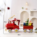 Petit train de Noël rouge en métal avec Père Noël et LED, décoration de 40 cm de long - Train du Père Noël