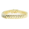 Massives 10mm breites gedrehtes Kettengliedarmband in polierter Gold-Optik - Armband / 18cm / Gold