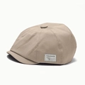 Khaki retro newsboy beret hat for women and men, stylish summer leisure sun cap - Beige With Label