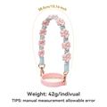 Pink and blue hand-woven water bottle handle strap with silicone ring for Stanley cups - K68822 Pink Daisy
