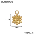 Goldener blumenförmiger Edelstahl-Anhänger mit Zirkonia-Einlage und 1,0 cm Maßen - AP42207D0W0-Sonnenblume