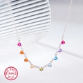 Dettaglio della catena in argento S925 con vivaci pietre preziose di zircone colorate - Argento 925 / Argento