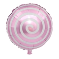 Palloncino a lecca-lecca in alluminio da 18 pollici con spirali bianche e rosa per feste - Lecca-lecca Rosa
