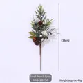 Artificial Christmas pine branch with pinecones and berries for home decor, 38cm tall - Small Branch (A46-20258)