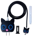 Black cartoon cat theme 20W charger cover kit with cable protector and cat ears - Black Cat / Five-Piece Set