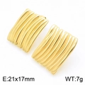 Golden vintage heart earrings with grooved texture for a stylish minimalist look - Style A Gold(KE113732-KFC)