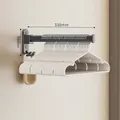 Wall-mounted foldable clothes hanger rack in matte black metal finish, 33cm length - Single Pack / Gun Gray 33cm (No Drilling)