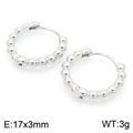 Orecchini a cerchio in acciaio inossidabile argento con perline, misura 17x3mm - 17x3mm / Color Acciaio