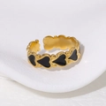Gold Wrapped Black Heart Style (JR341-GD)