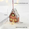 Casetta di pan di zenzero in legno con LED caldo e cordoncino per albero di Natale - Casa di Pan di Zenzero Luminosa C