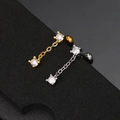 Zirkonia-Büroklammer-Kette Knorpel-Ohrstecker aus Gold und Silber Edelstahl - Gold (1 Stück) / Gold