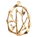 Elegant gold bamboo pendant with hollow bamboo leaves and stalks on white background - Style 2-Golden Bamboo