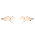 Rose gold stainless steel mouse ear studs for women with minimalist animal silhouette - Mouse (Rose Gold)