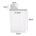 Transparent plastic food storage container with grey measuring cup lid and 20cm height - Large / Nordic Blue