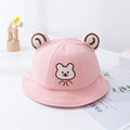 Pink infant sun hat with bear ears and embroidery for spring and autumn wear - 8 Months-3 Years (46-50cm) / 03 Pink (Ear Bear)