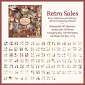 Set regalo di 100 adesivi retrò in PET impermeabile con motivi floreali d'epoca - Vendita Retrò - 100 Fogli Unici