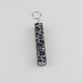 Leopard print rhinestone perfume spray bottle with metallic key ring and crystal finish - Black Leopard