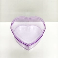 Heart-shaped clear plastic storage box in purple tint for small items organization - Heart / Purple
