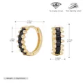 Detaillierte Größenangaben für S925 Sterling Silber Saphir Ohrringe mit 5A Zirkonia - 925er Silber / 925 Silber Gelbgold Plattiert - Schwarz