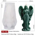 Translucent silicone mold and dark green angel wing candle with dimension details - Dreamy Girl A RX-142