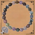 Natural agate stone bracelet with Tree of Life charm and teacher appreciation card - India Agate Bracelet