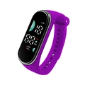 Kids purple waterproof digital sports watch with silicone strap and LED time display - Purple