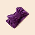 Soft purple corduroy baby headband with large ribbed bow for infants and toddlers - 18.5*8.5cm / Purple